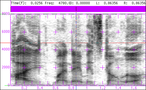The spectrogram of the utterance:Hi, my name is Zhang Le.