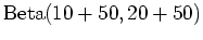 $ \mathrm{Beta}(10+50,20+50)$
